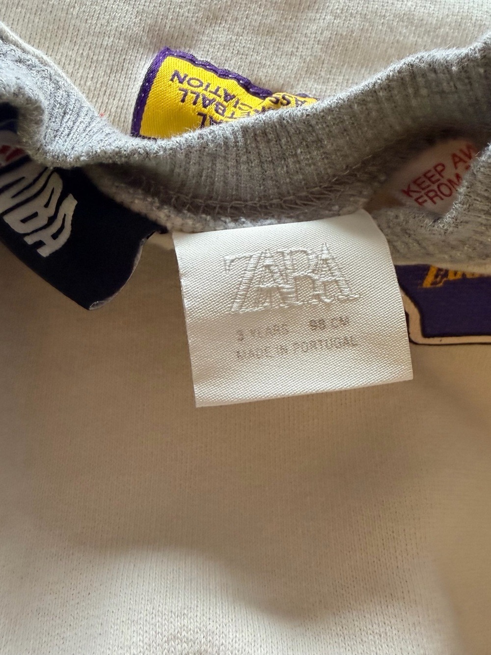 Zara Kids NBA Lakers Two Piece Sweat Set 3 Years - Picture 4 of 8
